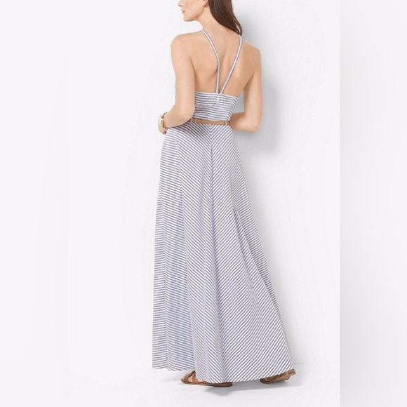 Michael Kors striped halter maxi cotton dress 0 - Picture 14 of 15